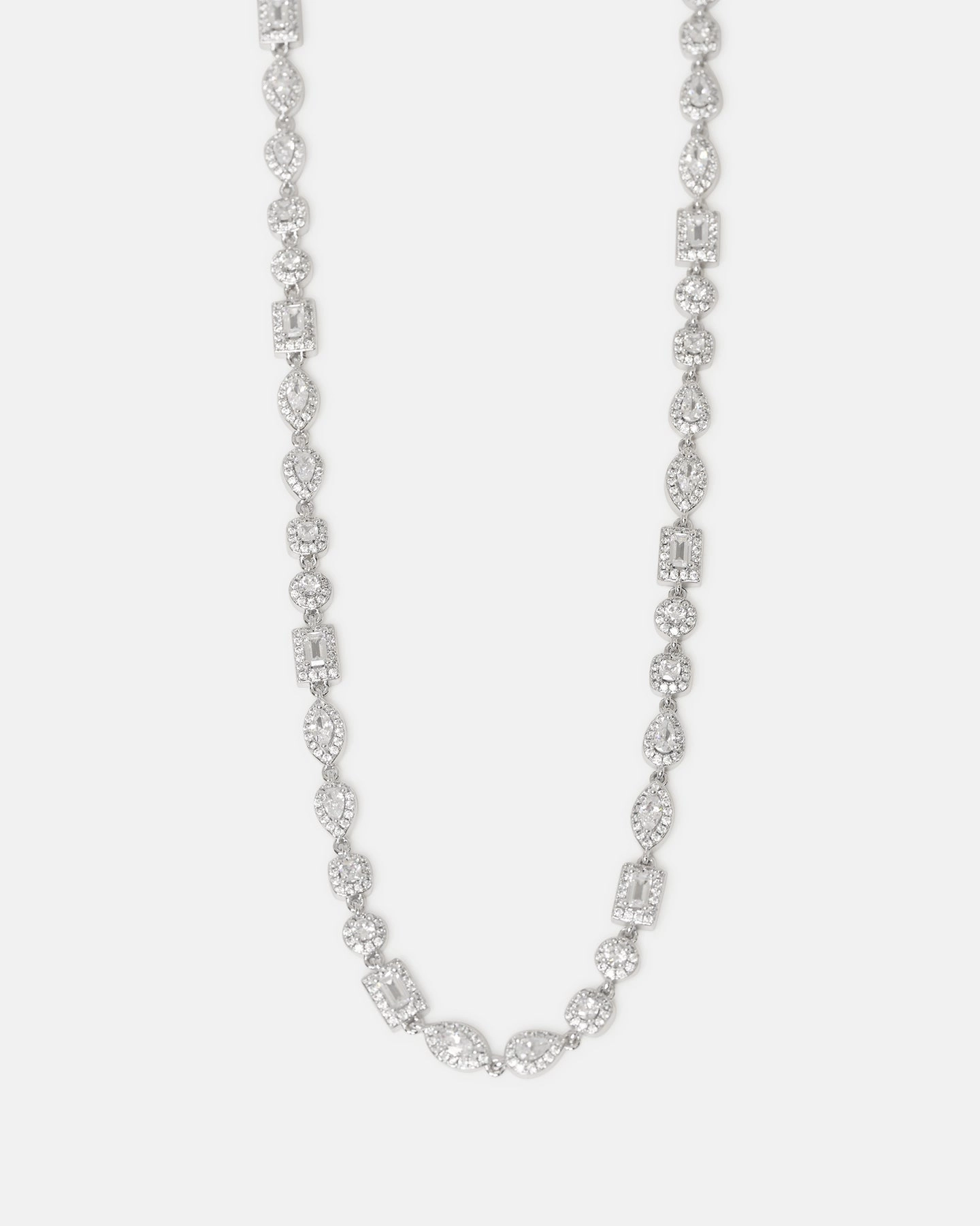 Saint Morta Iced Cluster Chain Iced White Gold