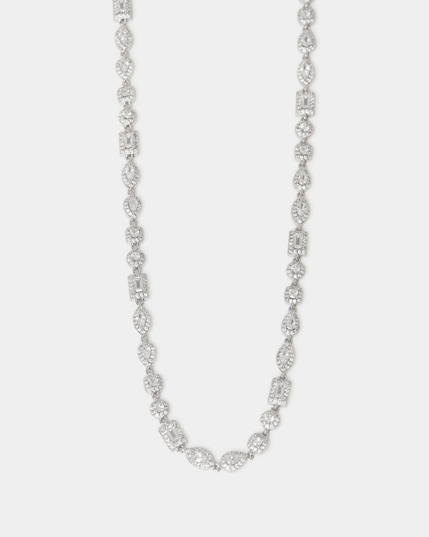 Saint Morta Iced Cluster Chain Iced White Gold