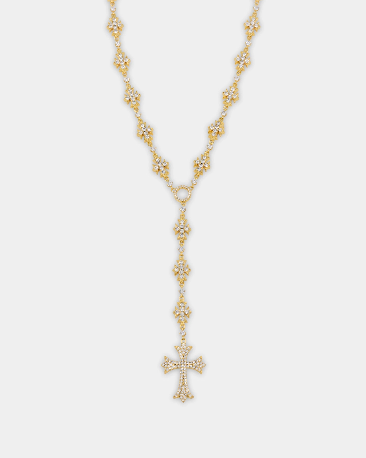 Saint Morta Rosary Cross Chain Gold