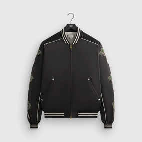 Silky &Kin Vance Satin Bomber Jacket - Black Old-fashioned