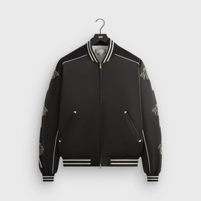 Silky &Kin Vance Satin Bomber Jacket - Black Old-fashioned