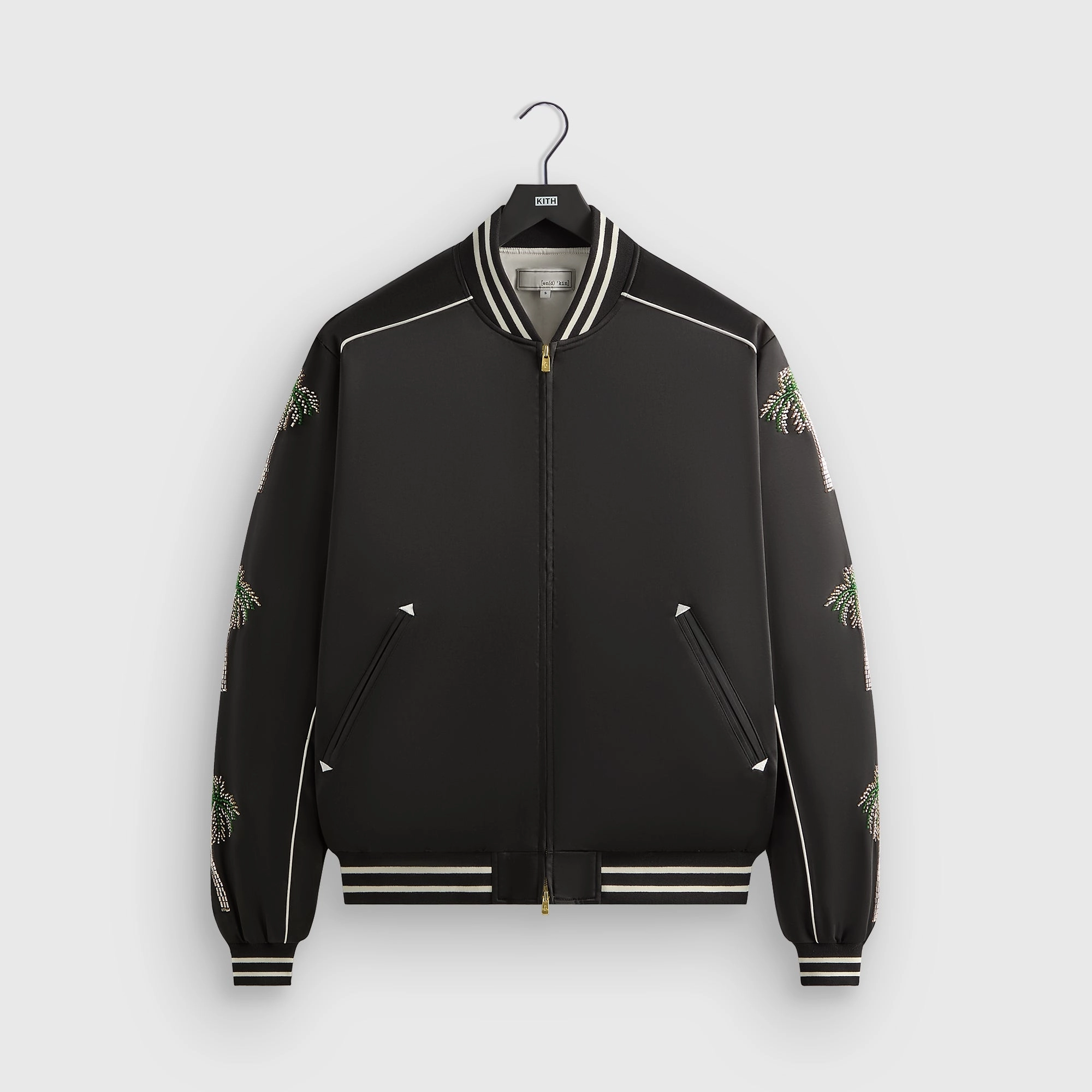 Meaningful &Kin Vance Satin Bomber Jacket - Black Worthwhile
