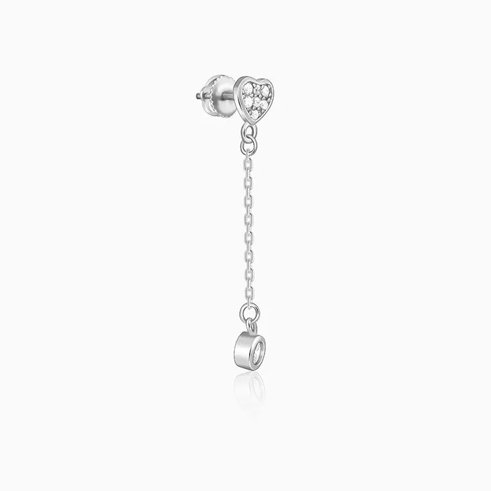 Silver Love Drip Dangler Earrings