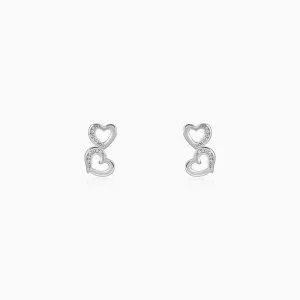 Silver Merry Heart Earrings