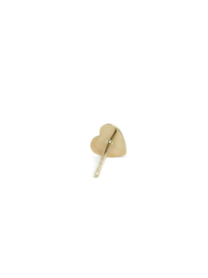 Single Love Letter Heart Stud - Gold
