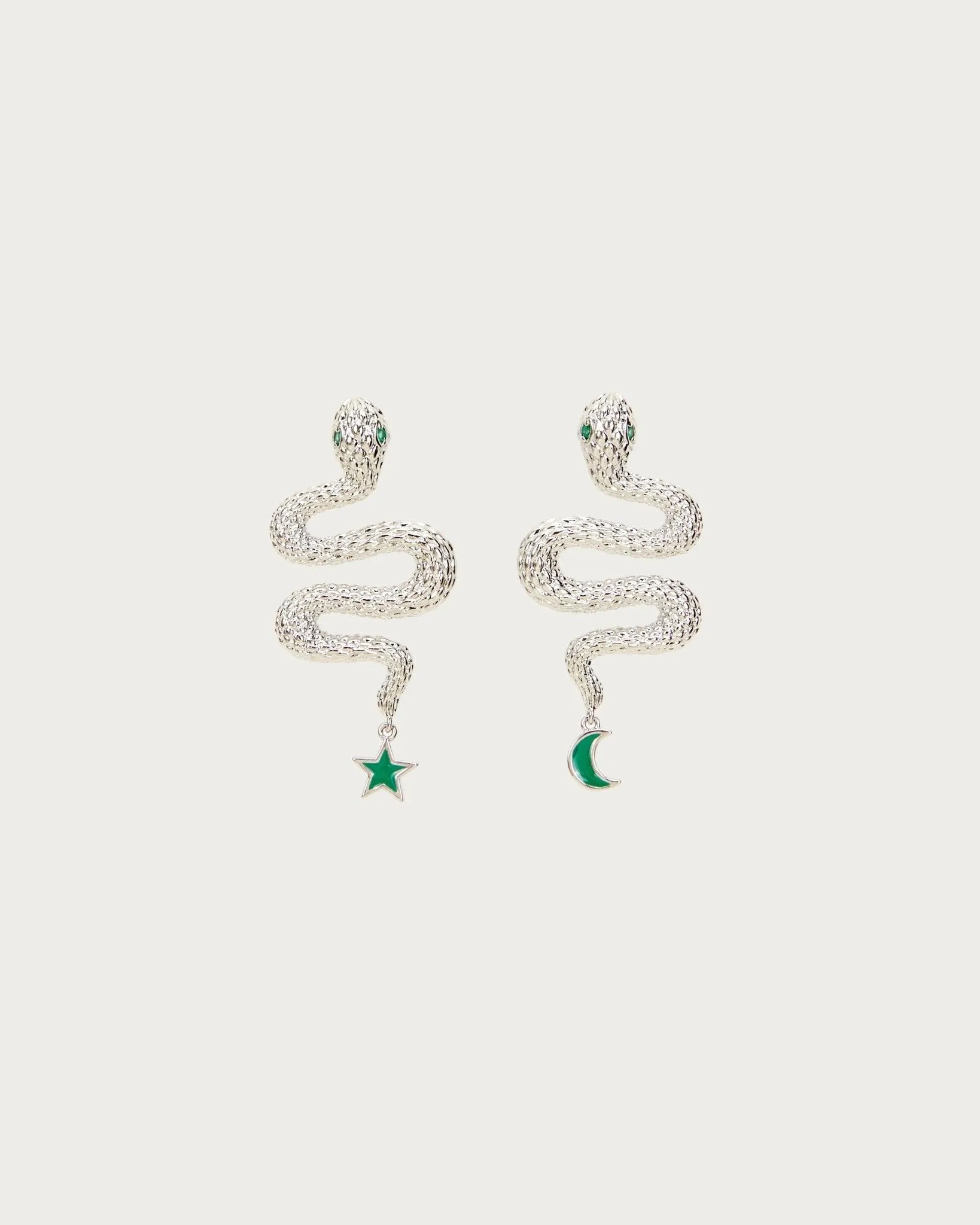 Snake Earrings in Silver