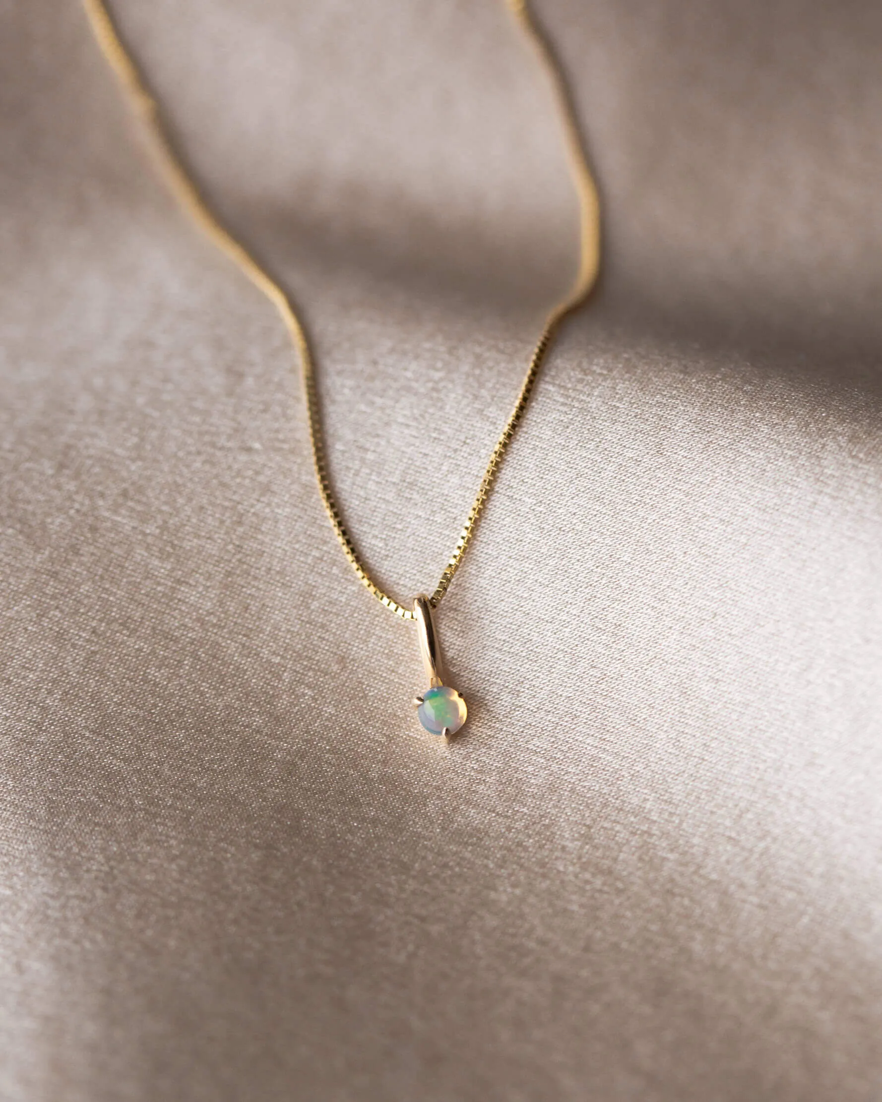 Solid Gold Aura Birthstone Charm Necklace