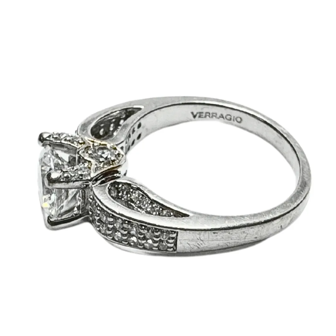 SS Verragio Cushion Cut CZ 2 Toned Ring