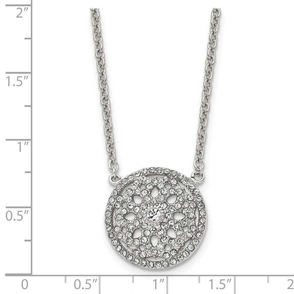 Stainless Steel Polished CZ 2mm Necklace