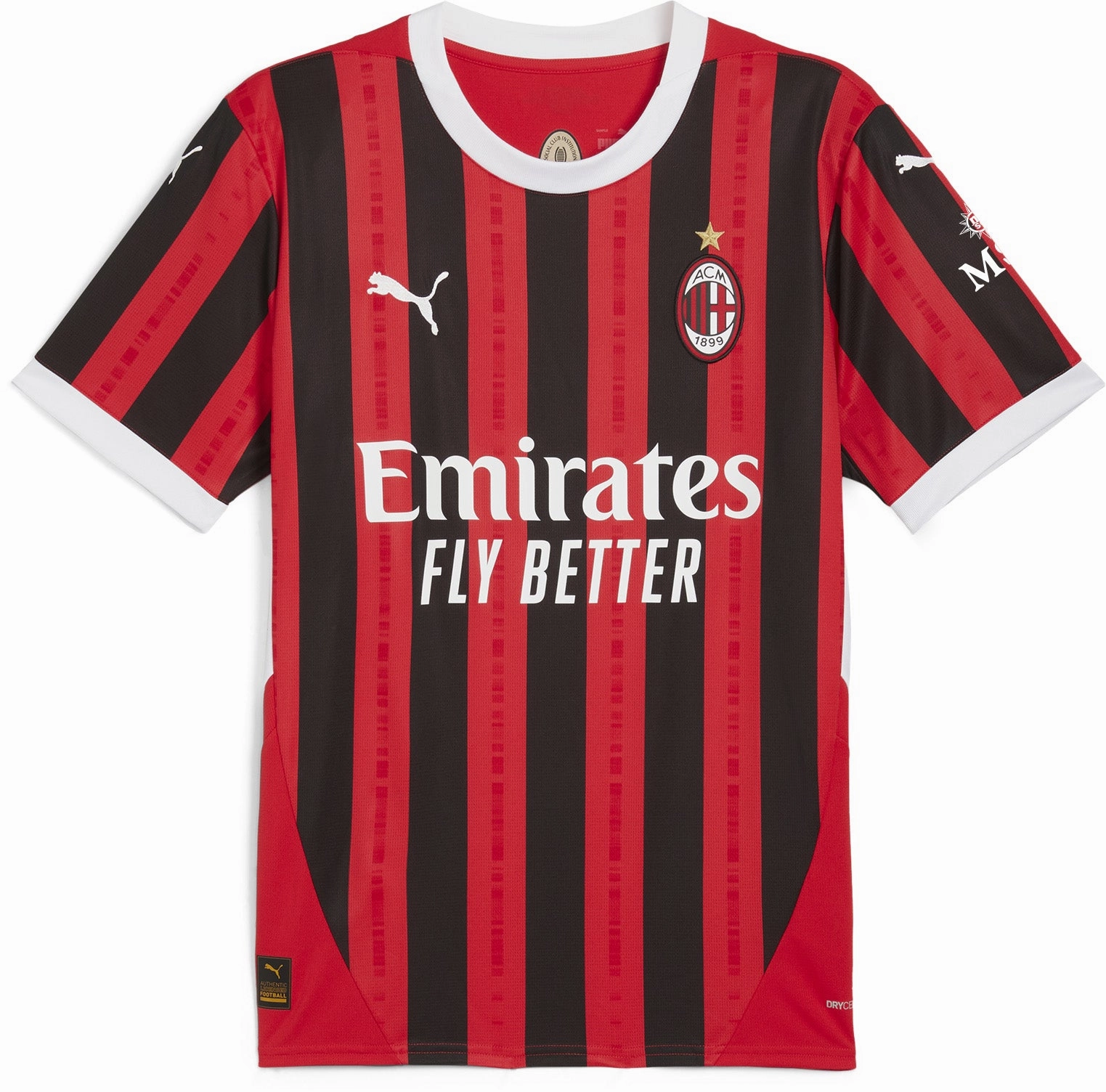 All-season Men's AC Milan 2024/25 Home Replica Soccer Jersey Easy care