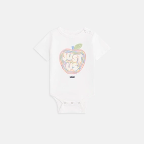 Steady Kith Baby Just Us Apple Graphic Bodysuit - White Versatile