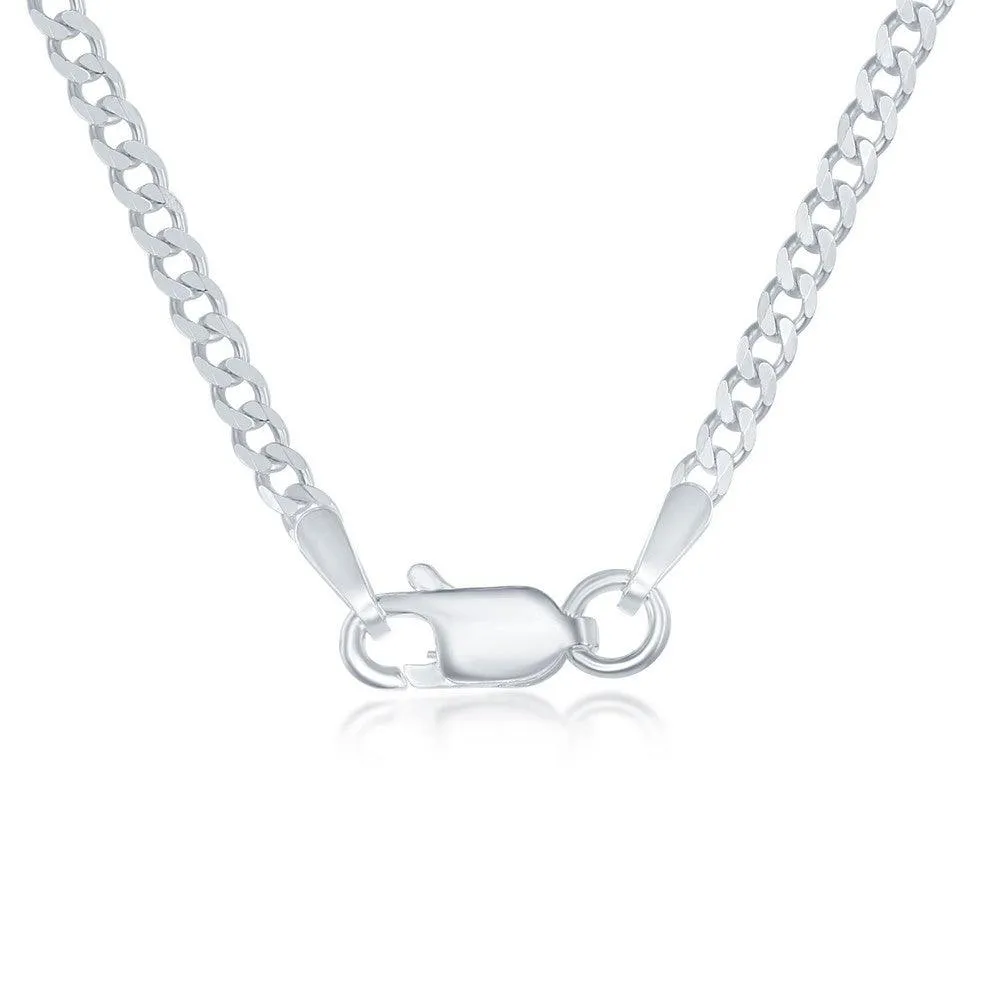 Sterling Silver 2mm Cuban Chain, 20"