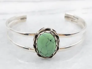 Sterling Silver Soft Green Turquoise Cuff Bracelet