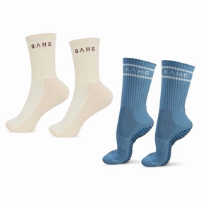 Studio Grippy 2 Pack Crew Socks Work-appropriate Fitted