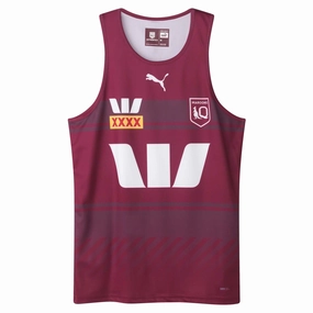 Style guide Men's State Of Origin Queensland Maroons 2025 Training Singlet Style focused