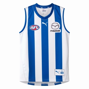 Style inspiration Kid's AFL North Melbourne Kangaroos Football Club 2024 Home Replica Jersey Relaxed