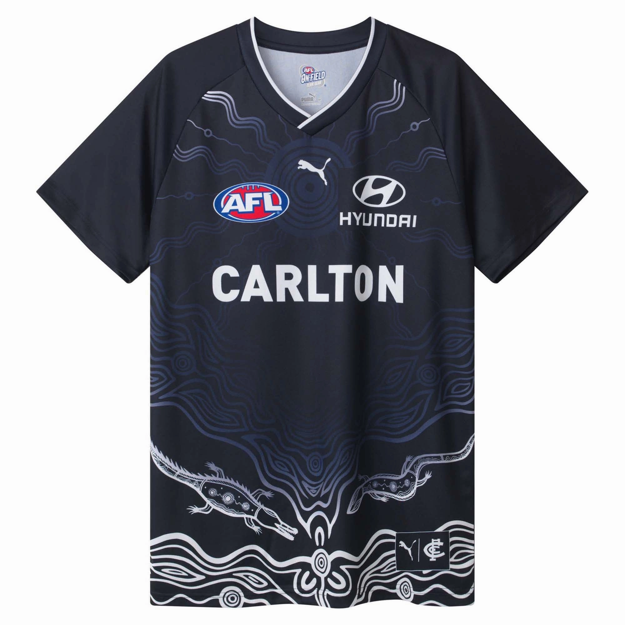 Fashion forward Men's AFL Carlton Blues Football Club 2025 Replica Warm Up Top Tasteful