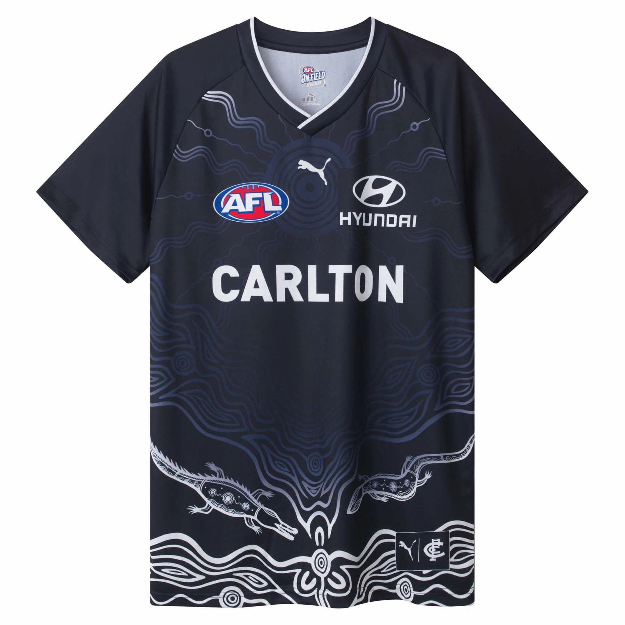 Men's AFL Carlton Blues Football Club 2025 Replica Warm Up Top Trendy attire Travel-ready