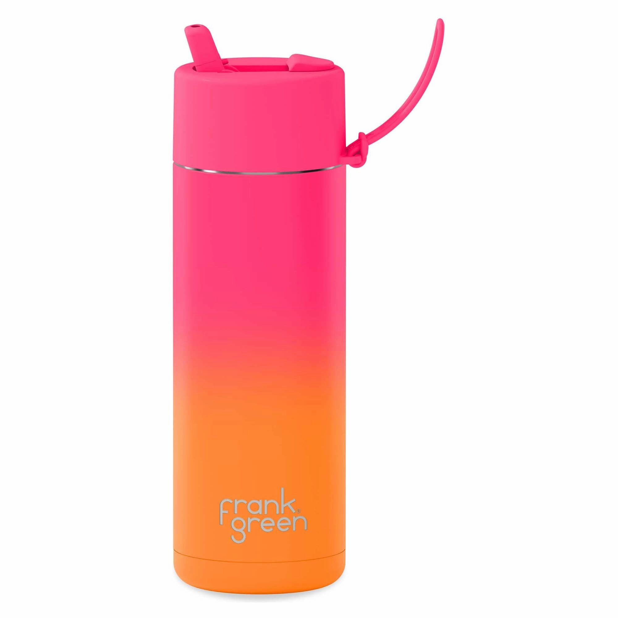 Modern pieces 595ml Stainless Steel Ceramic Reusable Straw Lid Water Bottle With Flip Straw Lid Comfortable styles