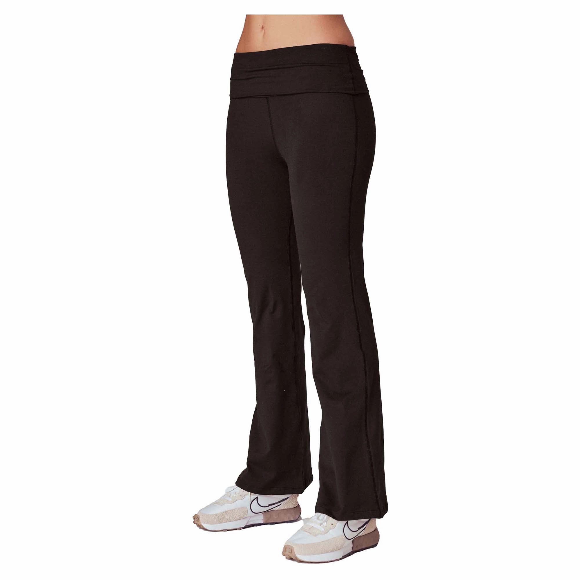 Affordable Women's Fold Over 31 Inch Flare Yoga Pants New arrivals