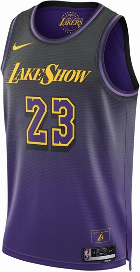 Stylish wear Men's NBA Los Angeles Lakers Lebron James 2024/25 City Edition Swingman Jersey Comfortable