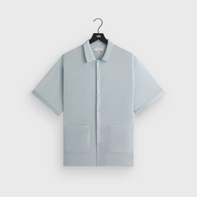 Superior &Kin Silk Habotai Short Sleeve Reade Shirt -  Light Indigo Impressive