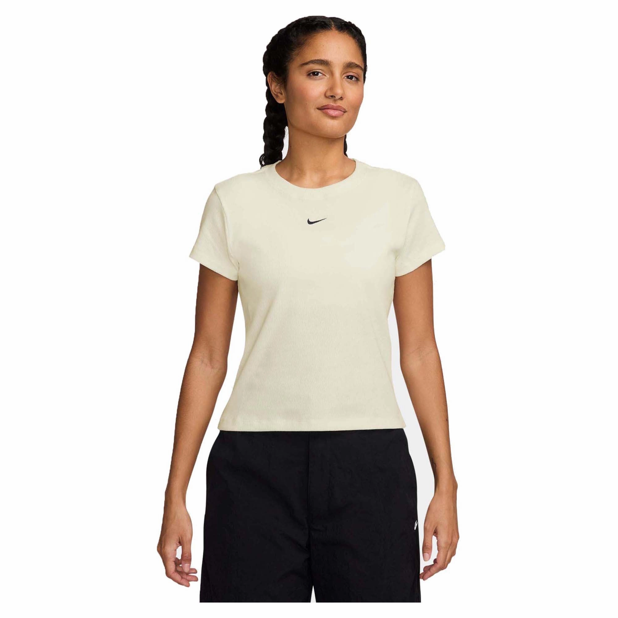 Women's Sportswear Tight Ribbed Short Sleeve T-Shirt Sophisticated Long-lasting
