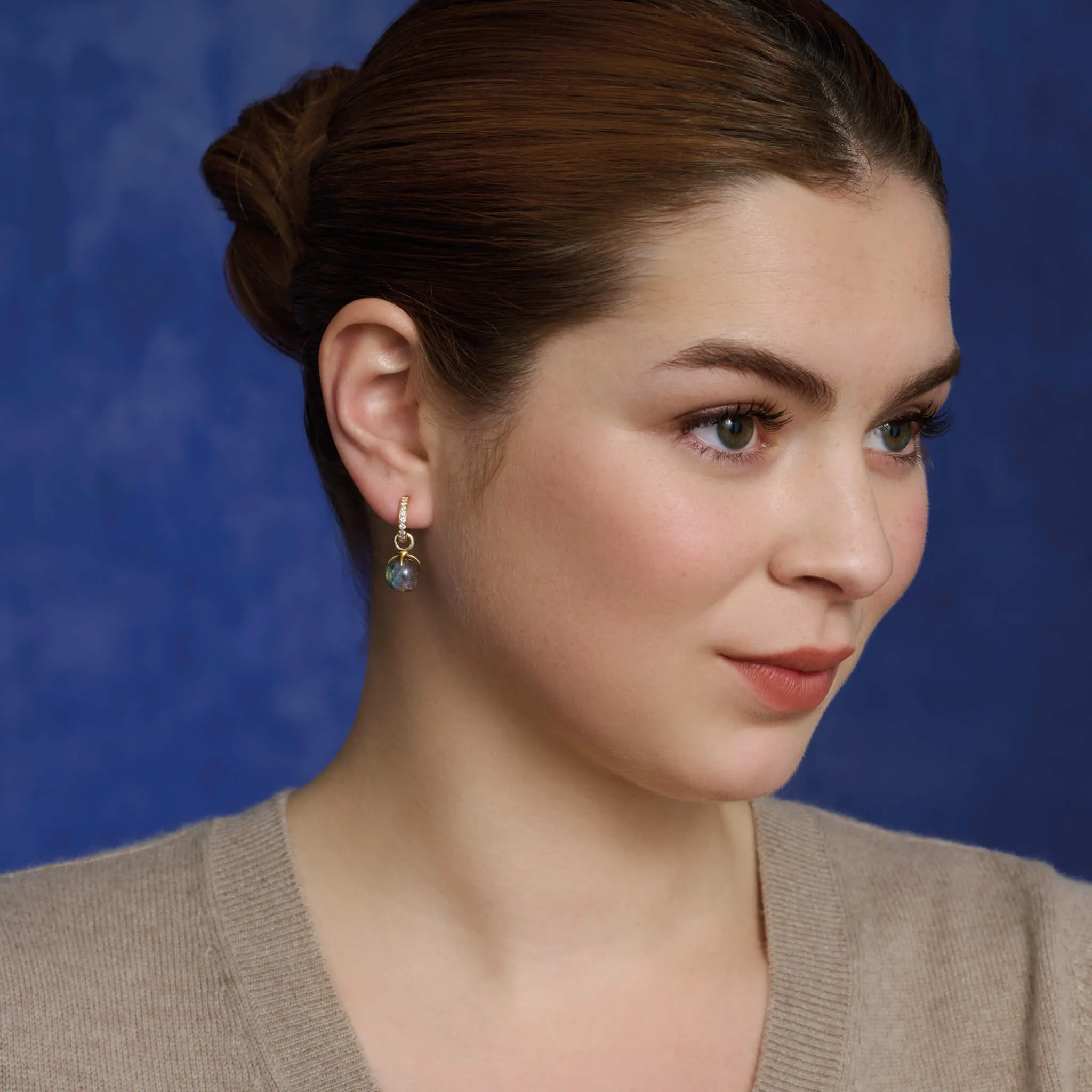 Tamara Earring Drops Yellow Gold - Aquamarine