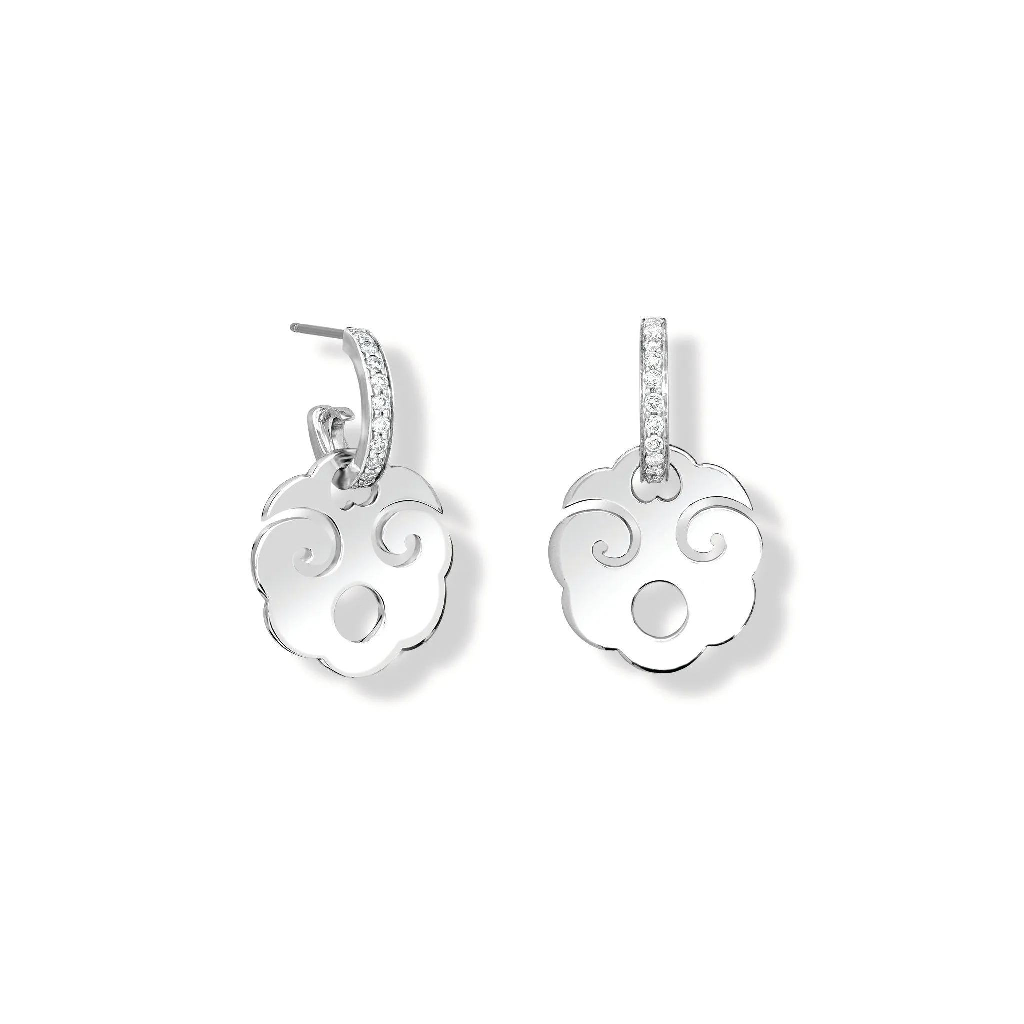 Temple Gong Earring Drops Silver