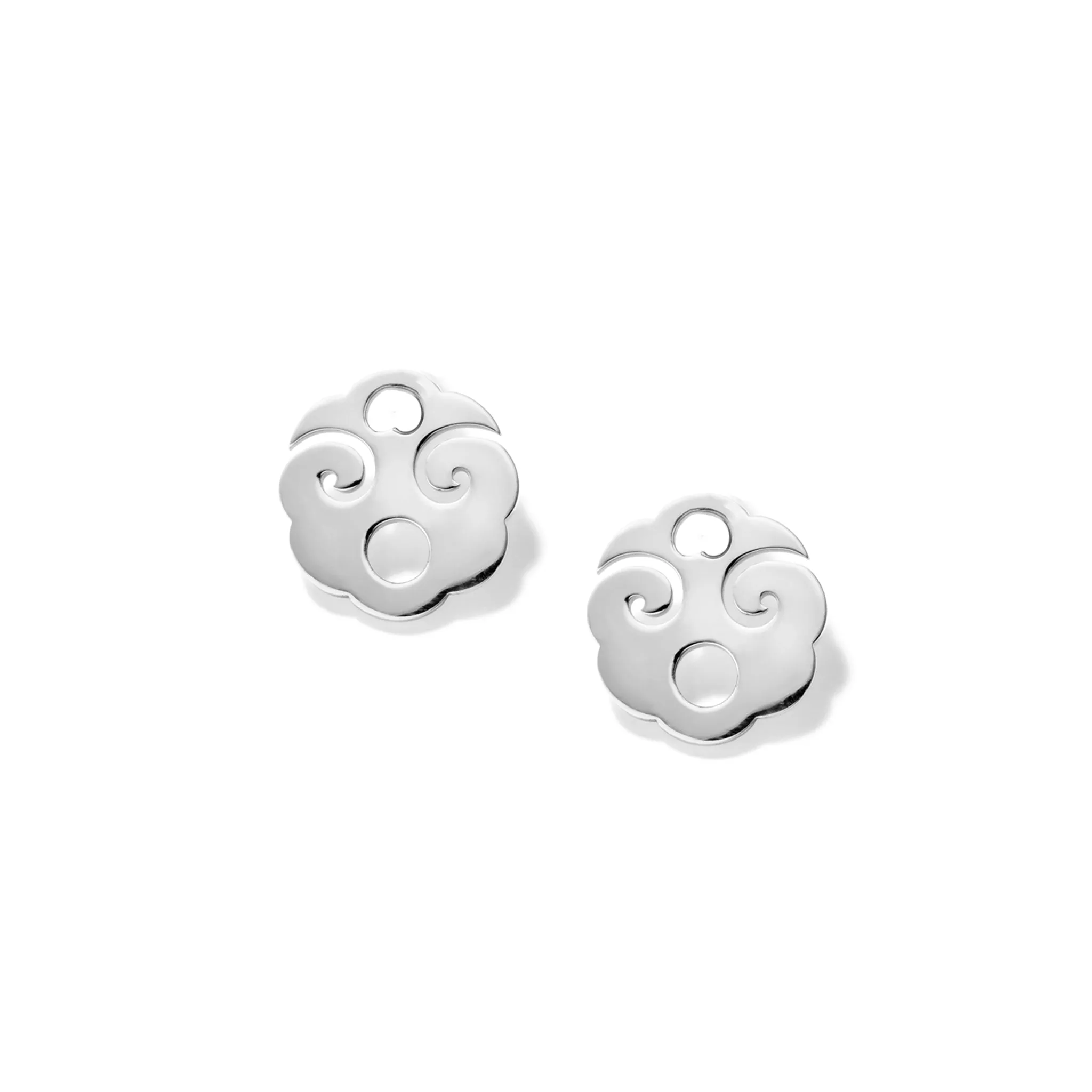 Temple Gong Earring Drops Silver