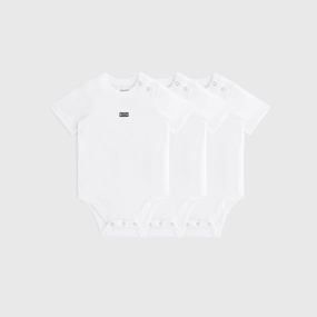 Tenacious Kith Baby 3-Pack Short Sleeve Bodysuit - White Traditional