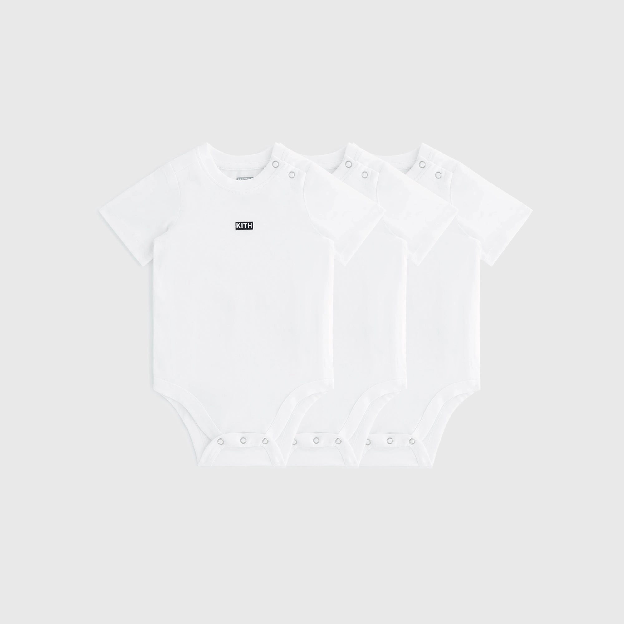 Kith Baby 3-Pack Short Sleeve Bodysuit - White Key Polished
