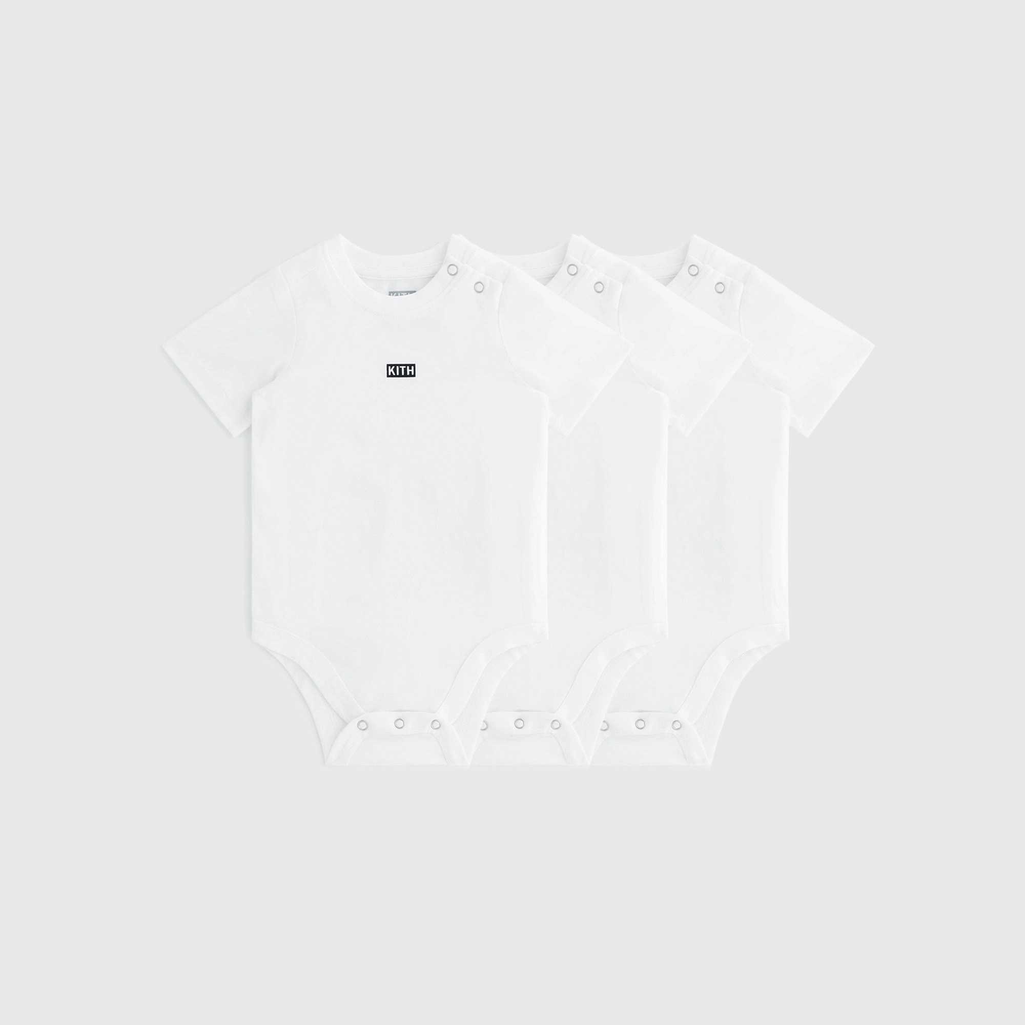 Sustainable Kith Baby 3-Pack Short Sleeve Bodysuit - White Attractive