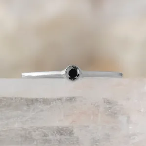 The Teensy Black Diamond Stacking Ring | Yellow, Rose or White Gold