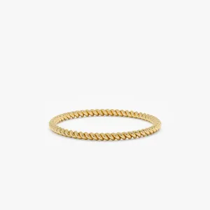 Thin 14k Gold Braided Ring, Nalani