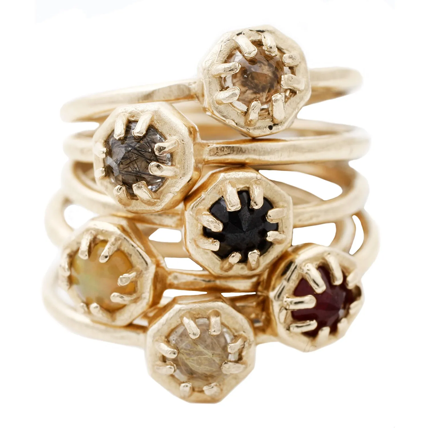 Tiny Black Spinel Ring