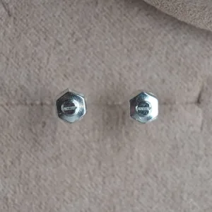 Tiny Screw & Washer Stud Earrings