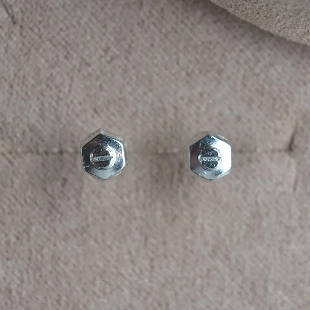 Tiny Screw & Washer Stud Earrings