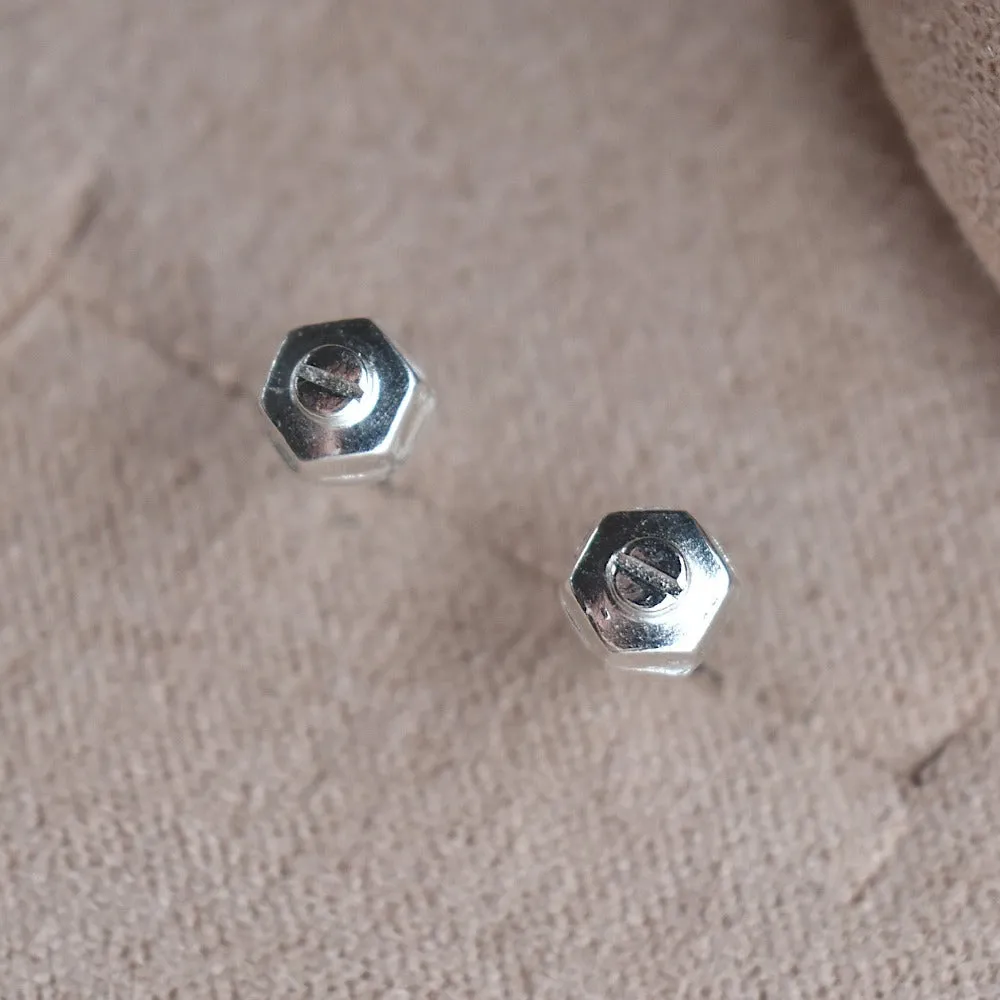 Tiny Screw & Washer Stud Earrings
