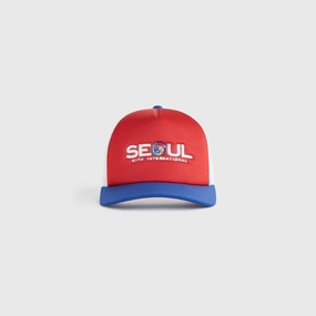 Trustworthy Kith Kids Seoul Regional Trucker Hat - Cherry Bomb Genuine