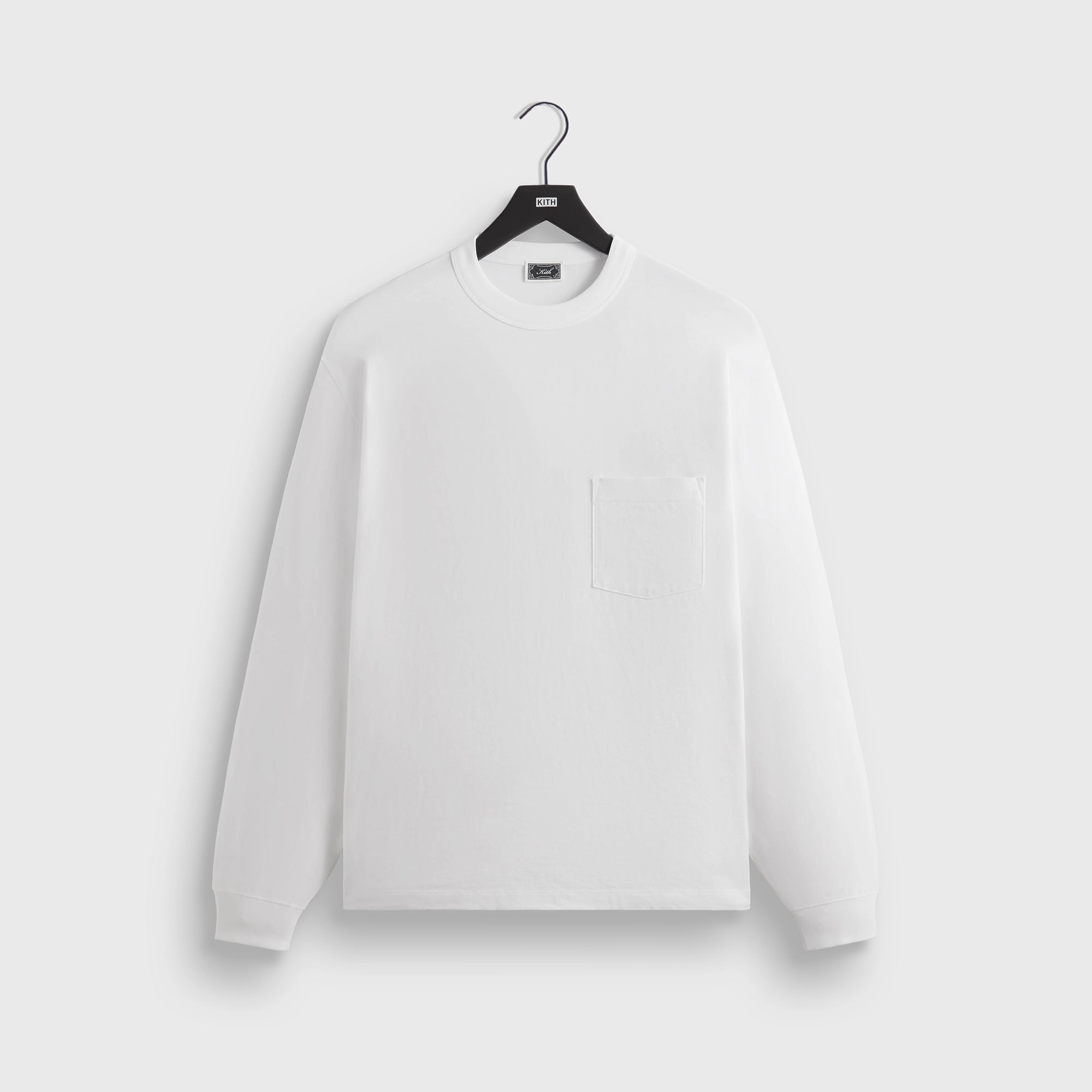 Kith Long Sleeve Leonard Pocket Tee - White Useful Tasteful