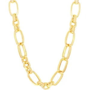 Unisex Necklace - 14K Gold Overlay Large Link Lobster Clasp | BML-4093