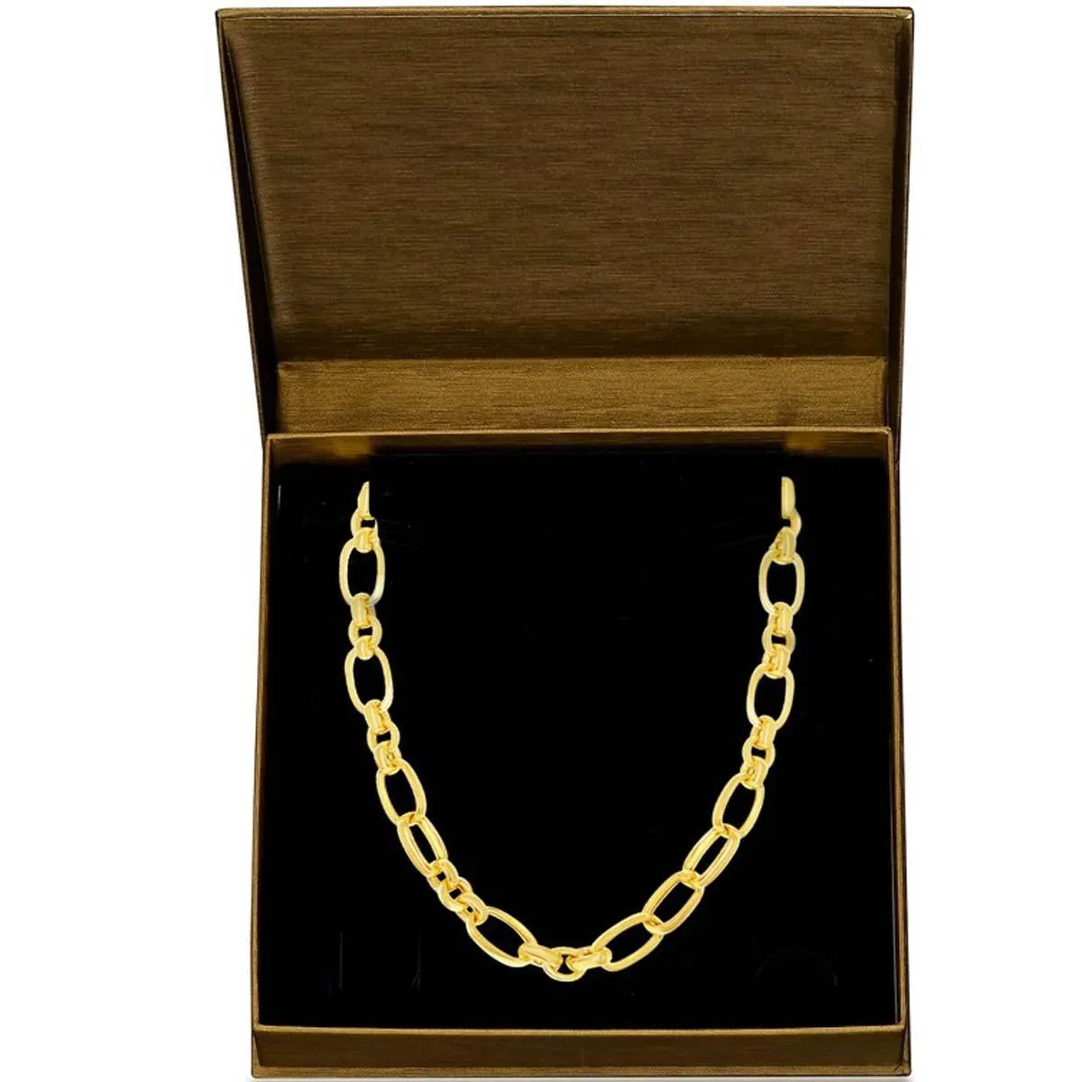 Unisex Necklace - 14K Gold Overlay Large Link Lobster Clasp | BML-4093