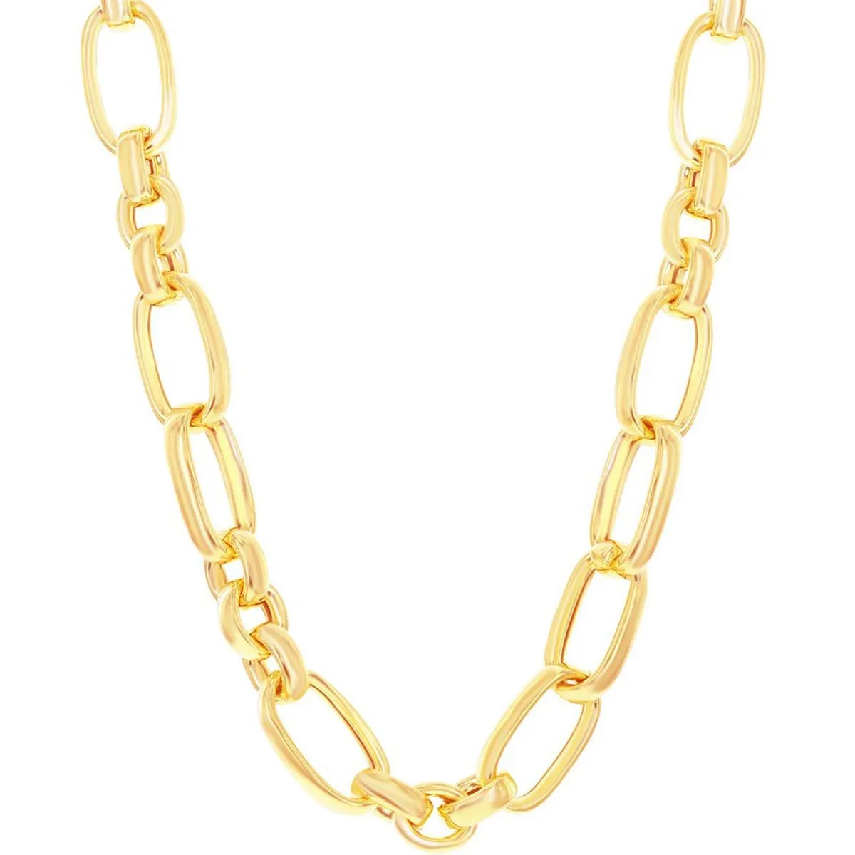 Unisex Necklace - 14K Gold Overlay Large Link Lobster Clasp | BML-4093