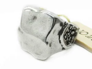 UNO de 50 ??Top Secret?? Silver Plated Metal Ring Size 6