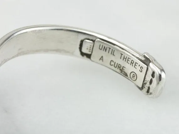 Until There's A Cure, Amethyst Breast Cancer Cuff Bracelet