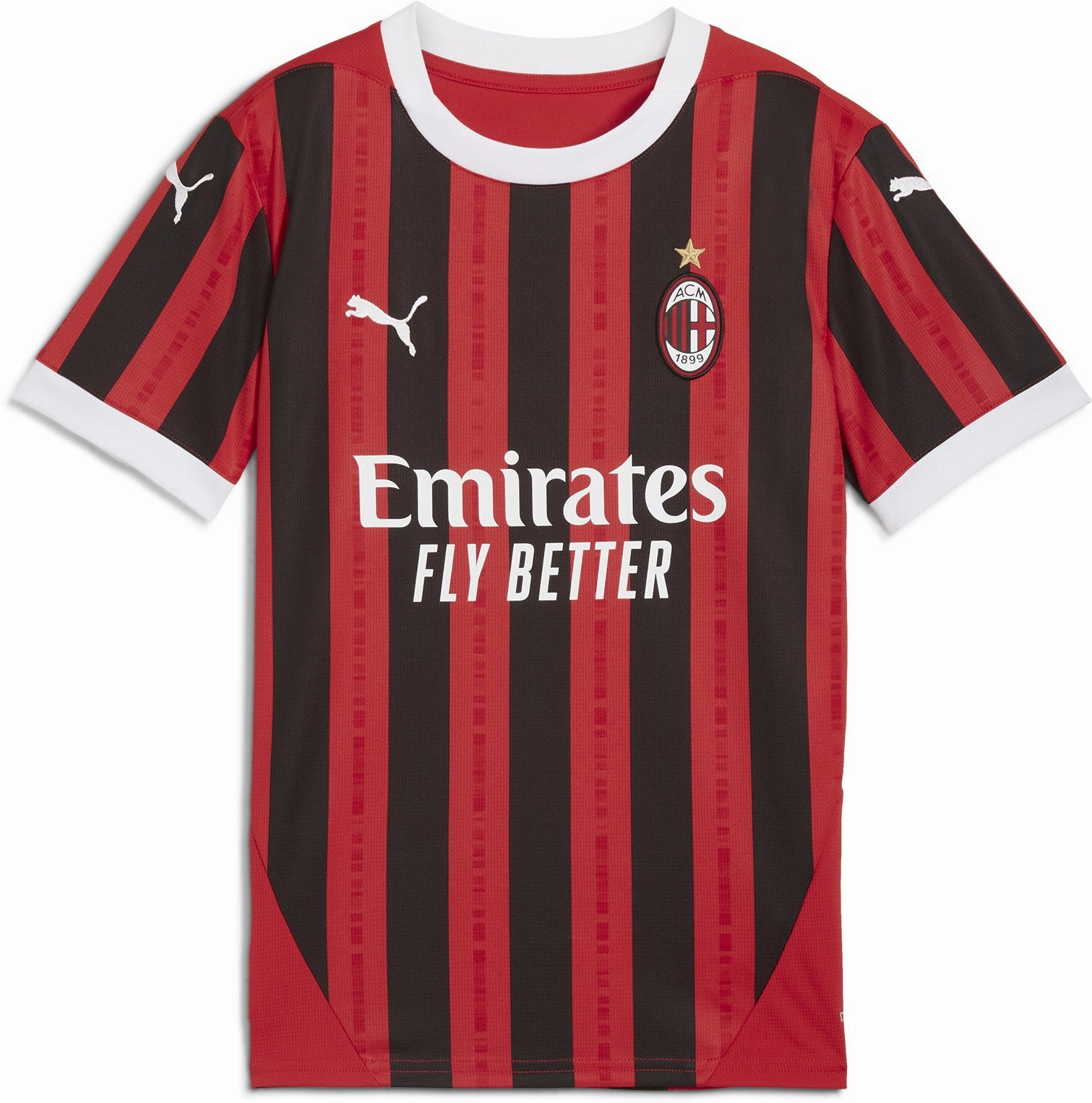 Junior's AC Milan 2024/25 Home Replica Soccer Jersey Relaxed Function meets fashion