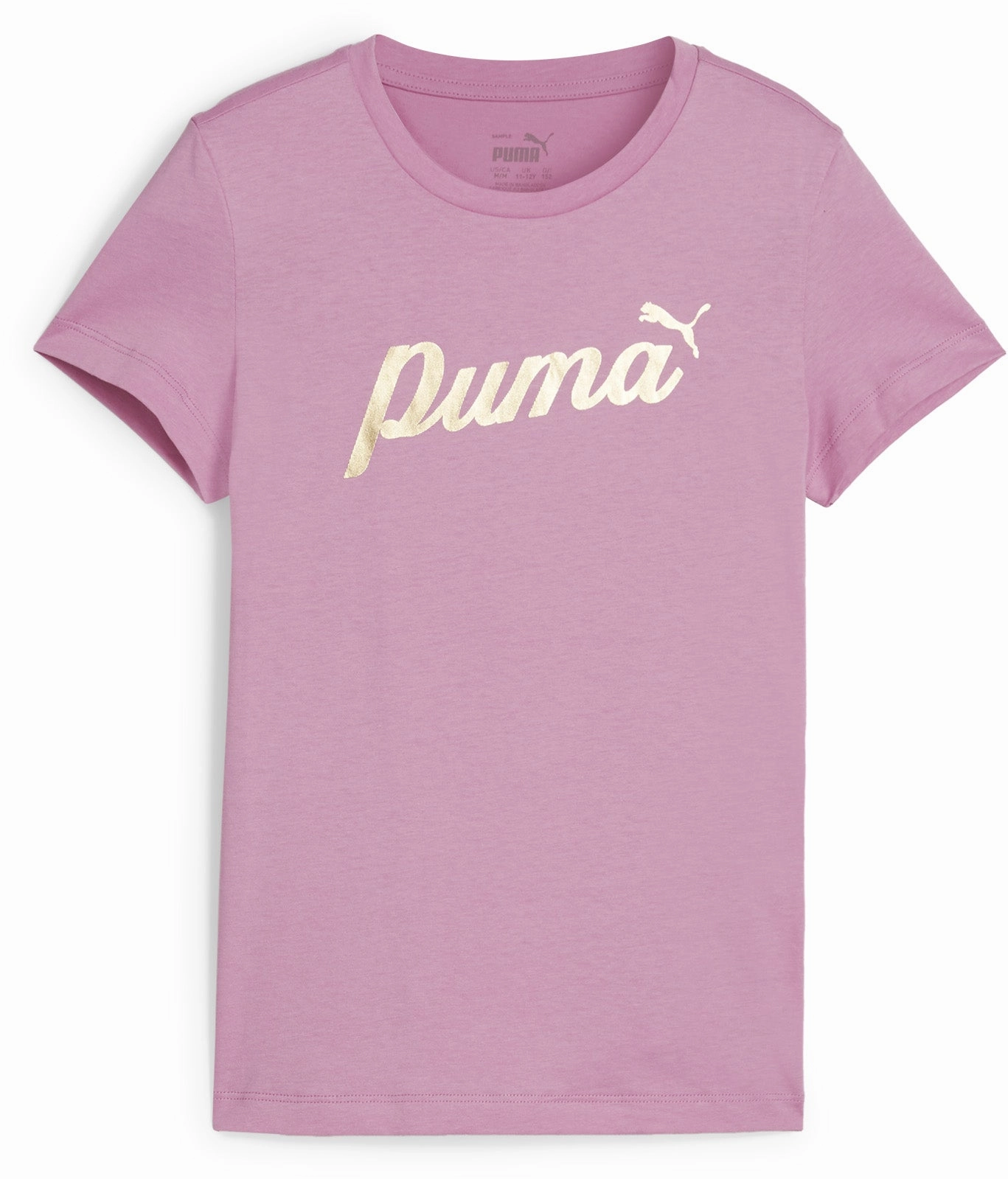 Premium Girl's Ess  Script Metallic Tee Cozy
