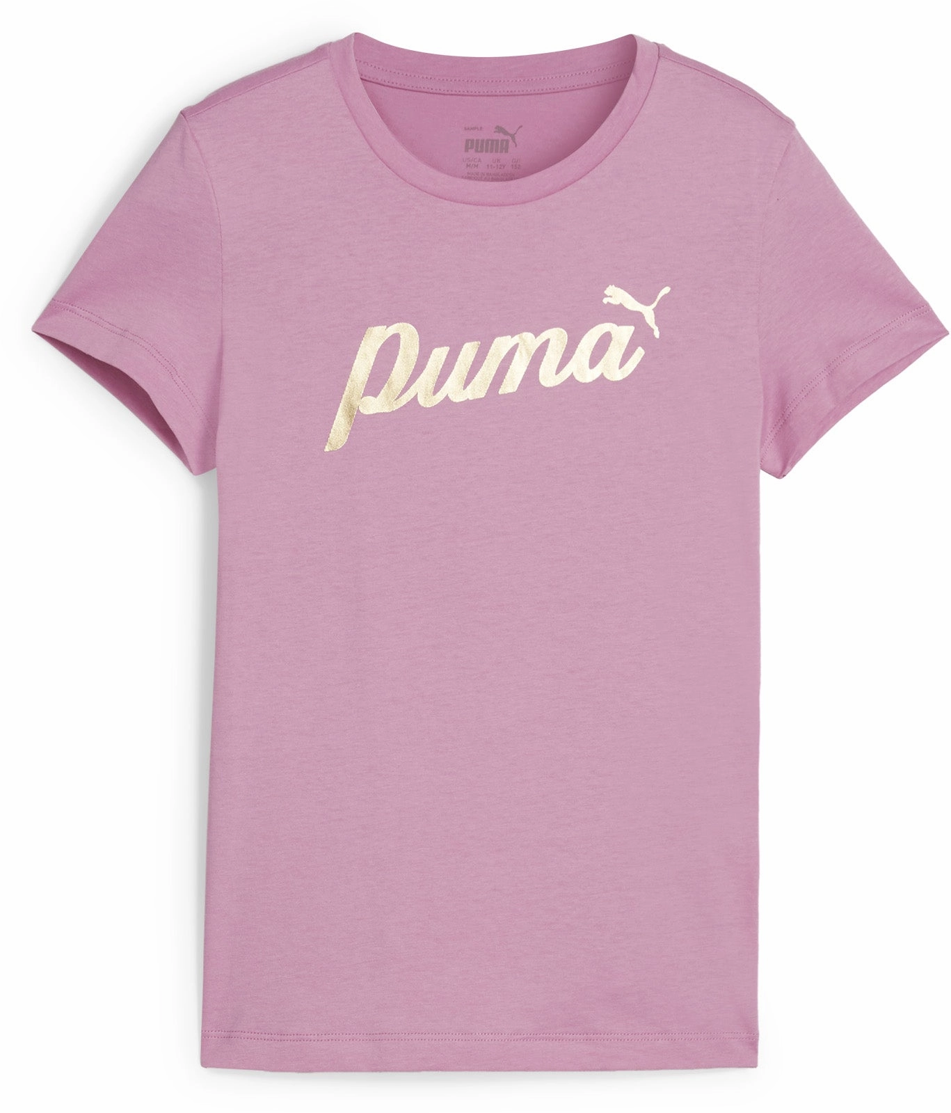 Stylish Girl's Ess  Script Metallic Tee Perfect fit