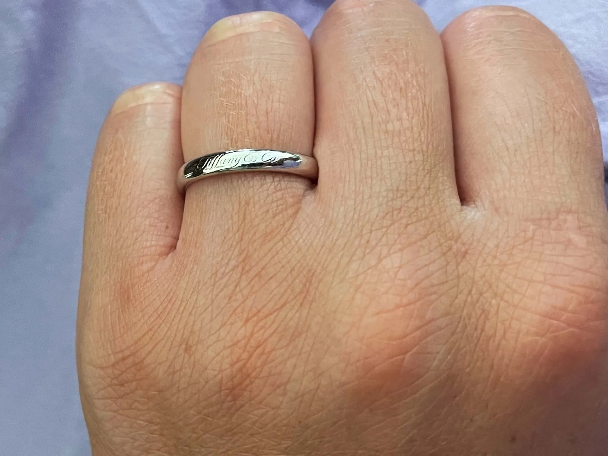 Vintage Tiffany & Co. Wedding Band Ring in Platinum 3 mm Wide